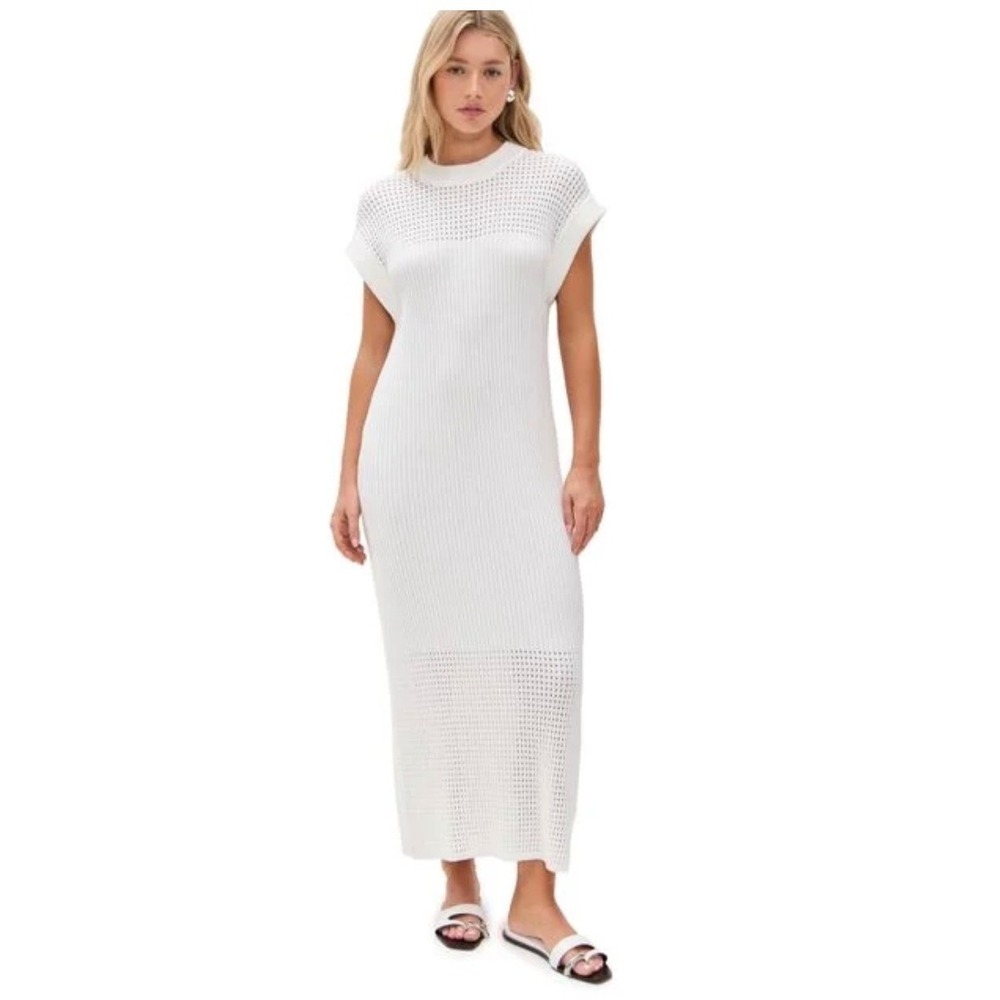 Varley Women's White Cheston Relaxed Knit Dress
